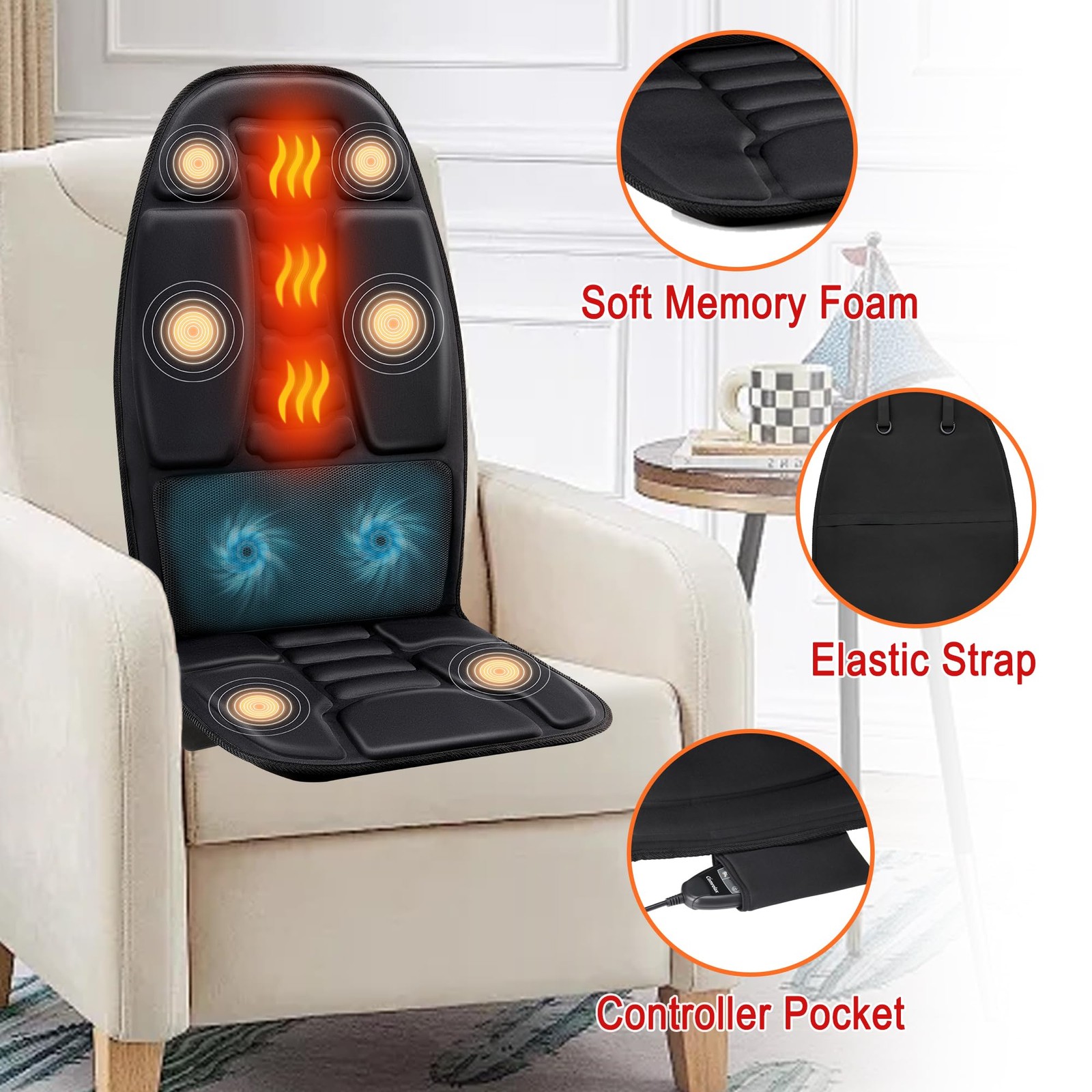 Masajeador De Asiento Con Calor Y Enfriamiento Para Masaje De Cuerpo Pro