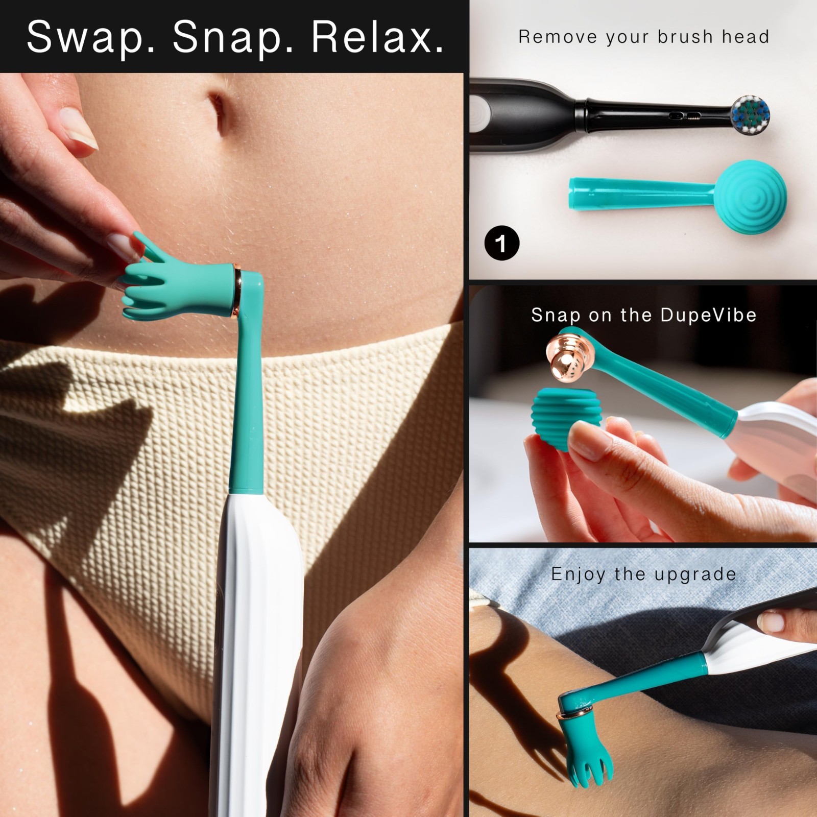 5-in-1 Silicone Massage Attachment for Electric Toothbrushes | Facial & Relaxati