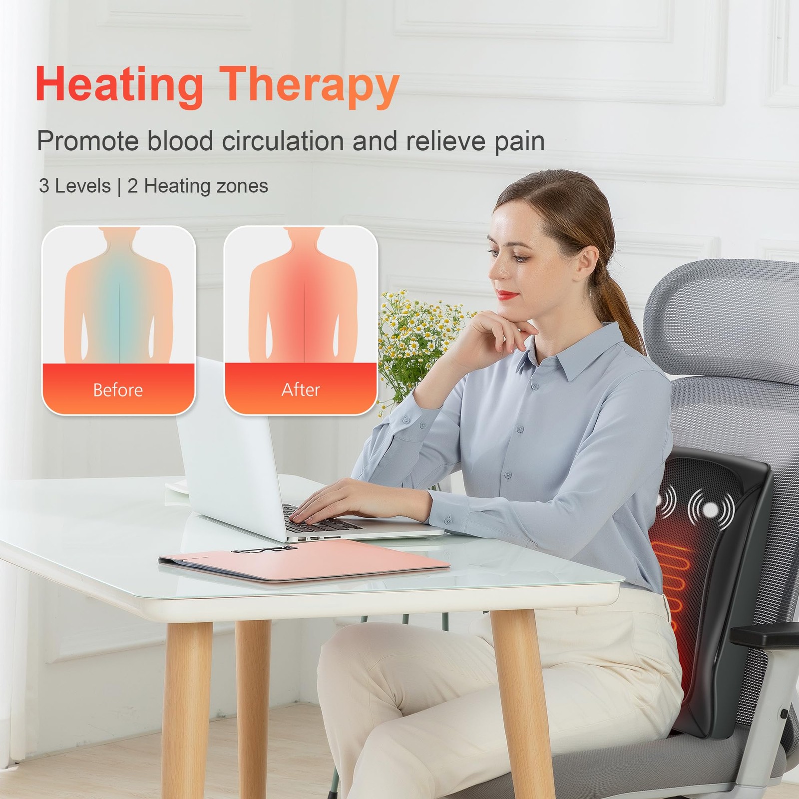 Valentine’s Day Gifts for Her Him,Back Massager with Heat, Shiatsu Neck and B…