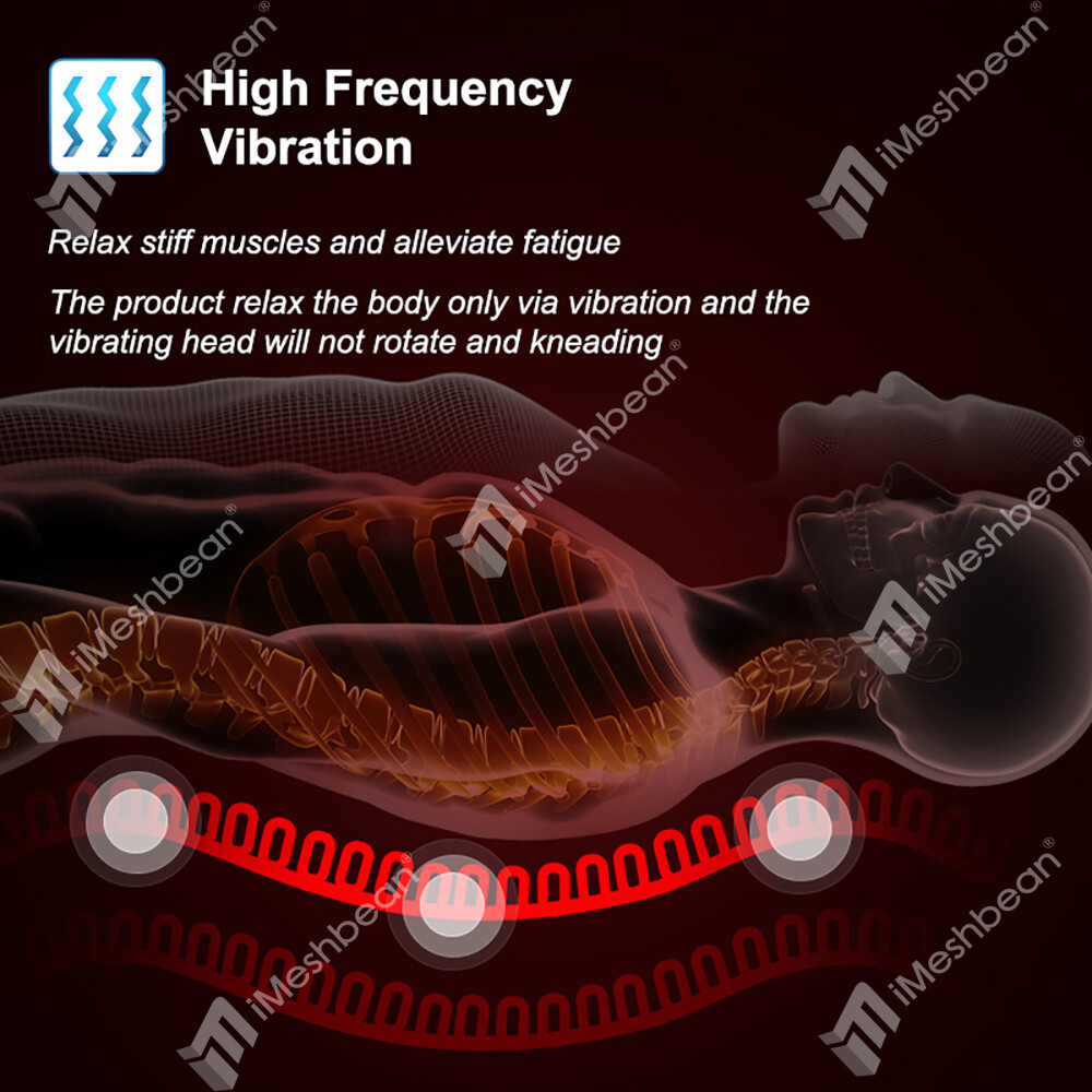 Full Body Massage Mattress Mat w/ Heat & Vibrating Controller Extra Memory Foam