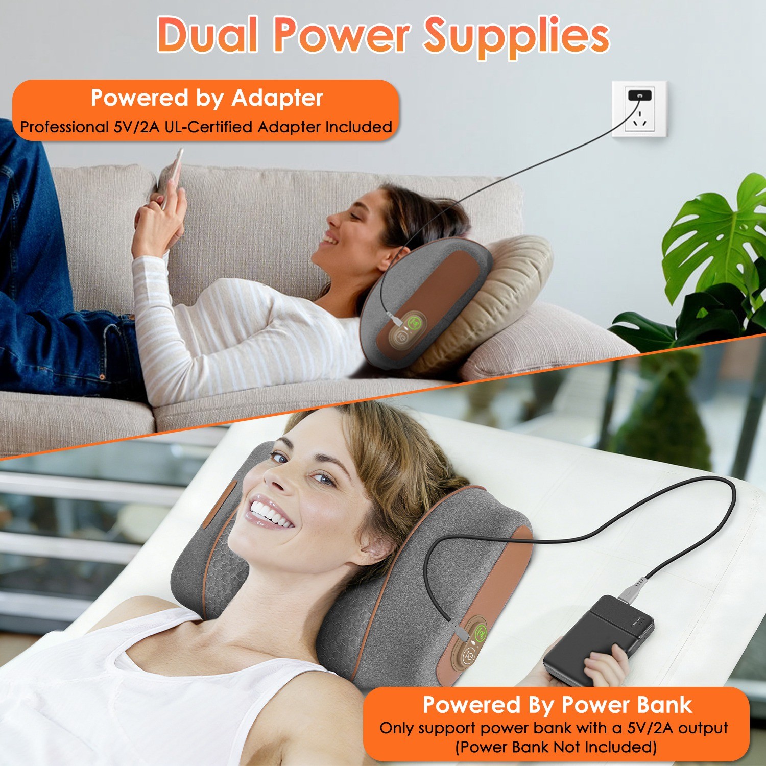 3-in-1 Neck Massager Pillow with Heating Vibration Ergonomic Memory Foam Support