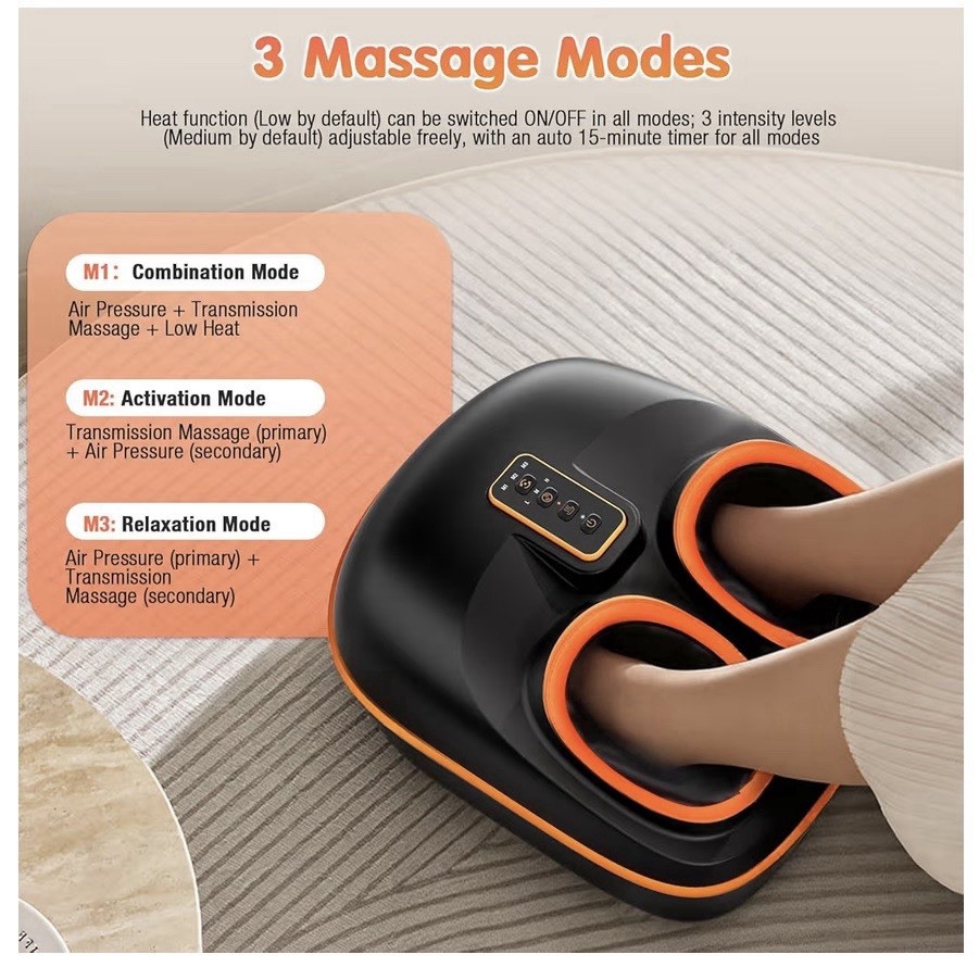 Foot Massager Machine with Heat, Upgraded Deep Rolling, Compression