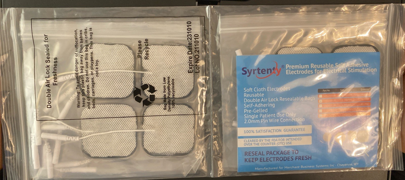 For Syrtenty TENS Unit 2″X2″ 20 Pc 3rd Gen Reusable Latex-Free Replacement Pads