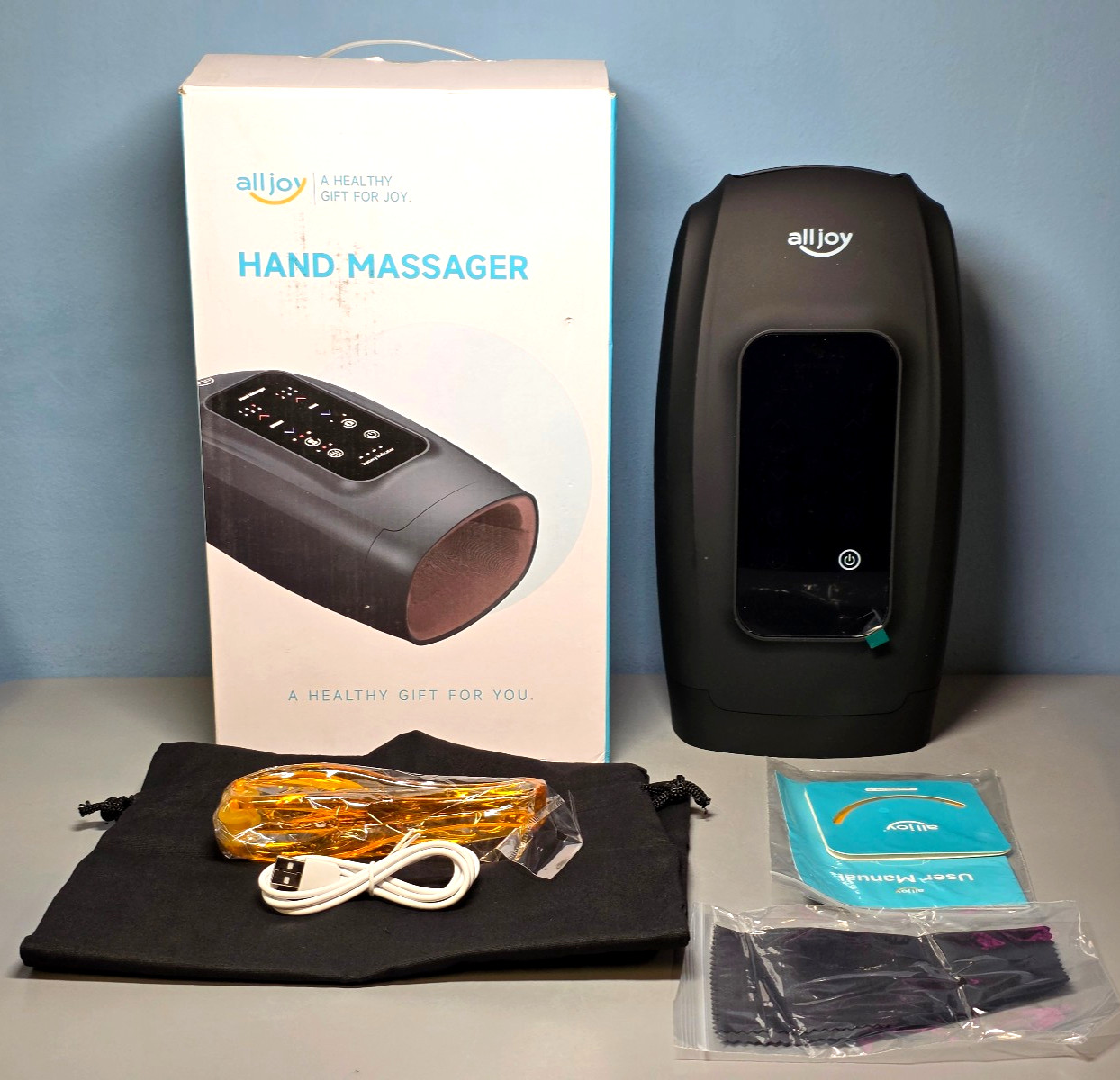 All Joy Hand Massager AJHDM22 Rechargable 6 Modes/Intensities, Timer & Heat New