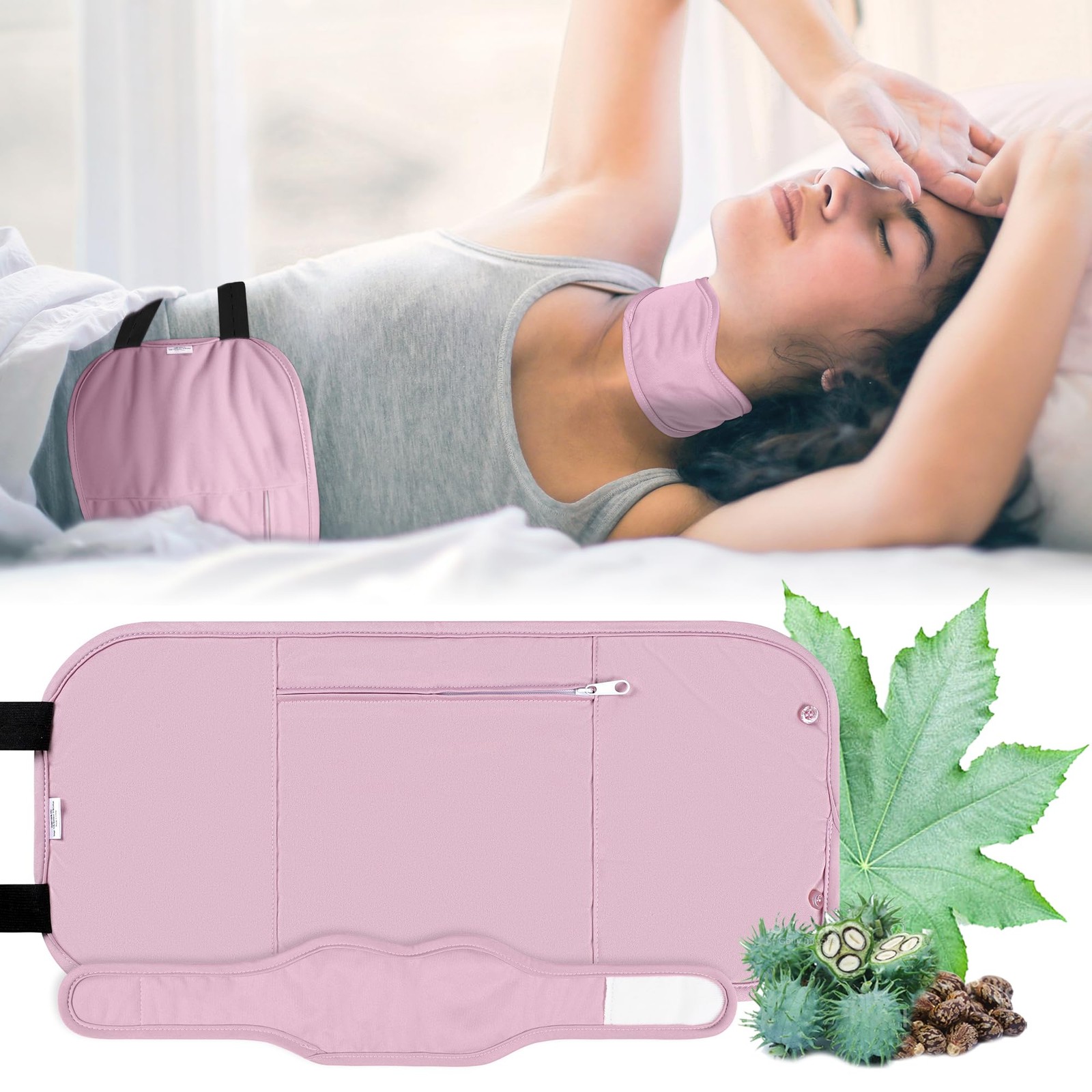Castor Oil Pack Wrap with Organic Cotton Flannel, Reusable Purle