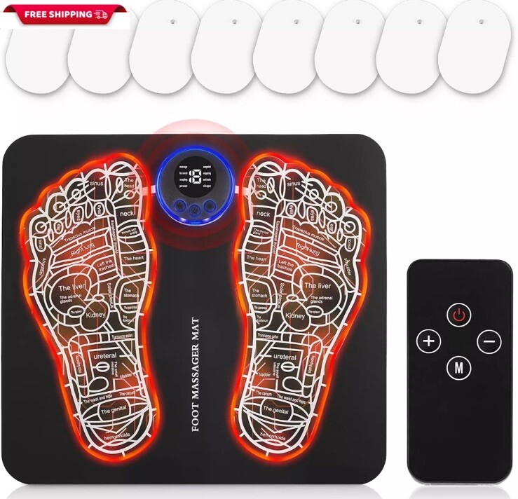 EMS Foot Massager –Foldable Feet & Calves Massage Mat for Muscles Relaxation,Rem