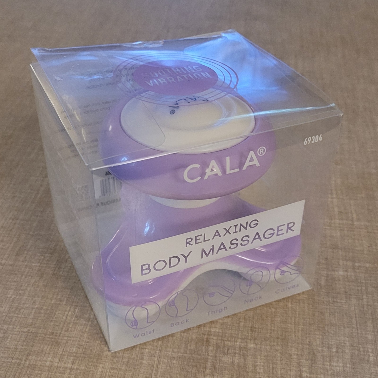 CALA Relaxing Body Massager Mini Handheld Vibrating Purple Battery Powered