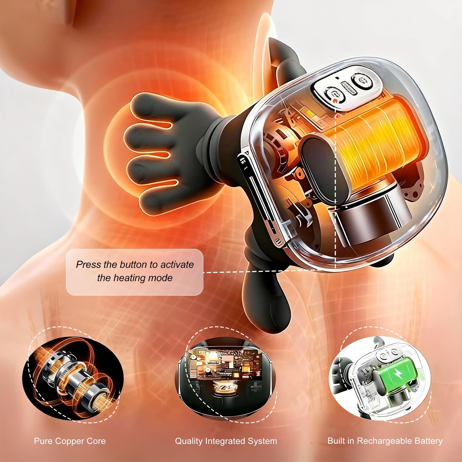 Neck Massager with Heat, Shiatsu Neck and Back Massager with 4D Kneading,Simu…