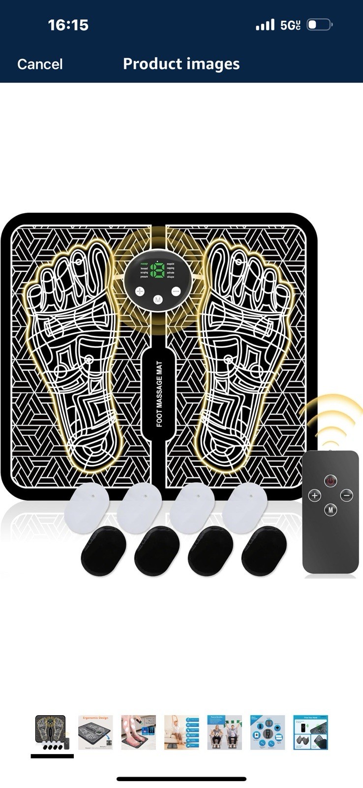 Phixnozar EMS Foot Massager Mat with 8 Modes and 19 Intensity Levels