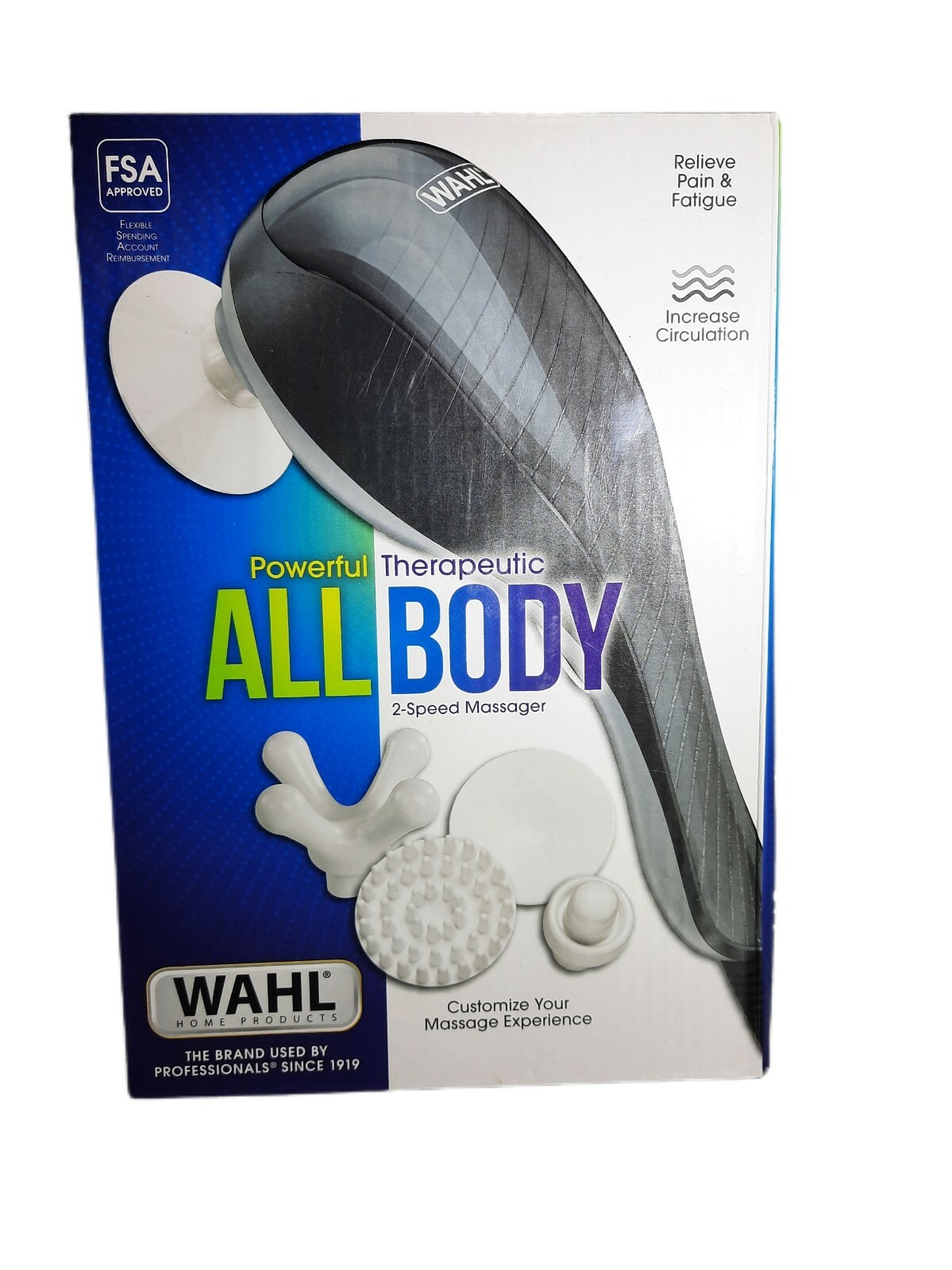 WAHL ALL-BODY MASSAGE 2 Speed 4 Attachments Powerful Therapeutic Massager