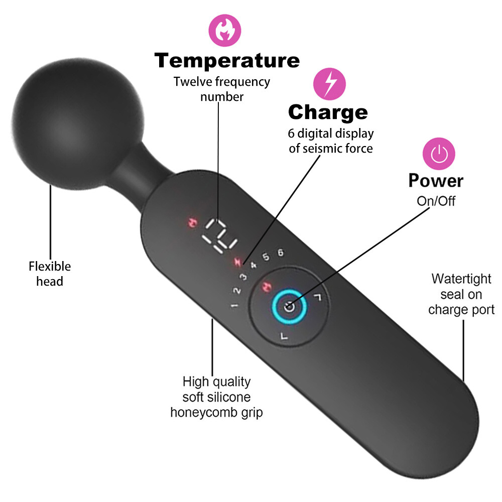 Women’s Wand Massager: 12 Modes, LED Display, USB Rechargeable & Discreet