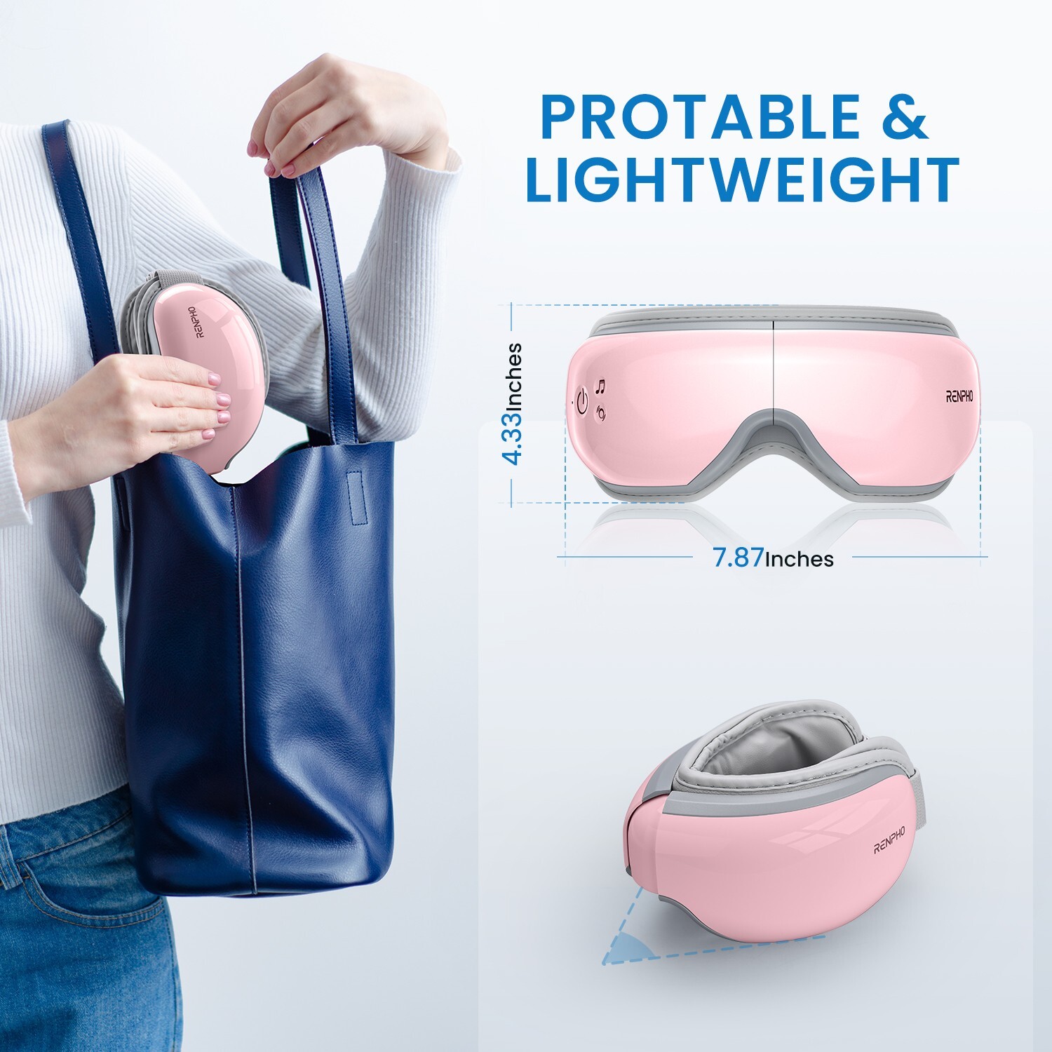 Eye Massager w/Heat for Migraine, Temple Massager, Bluetooth Music, Rechargeable