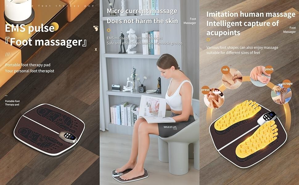 EMS Foot Massager for Neuropathy Circulation and Pain Relief & Muscle Relaxation