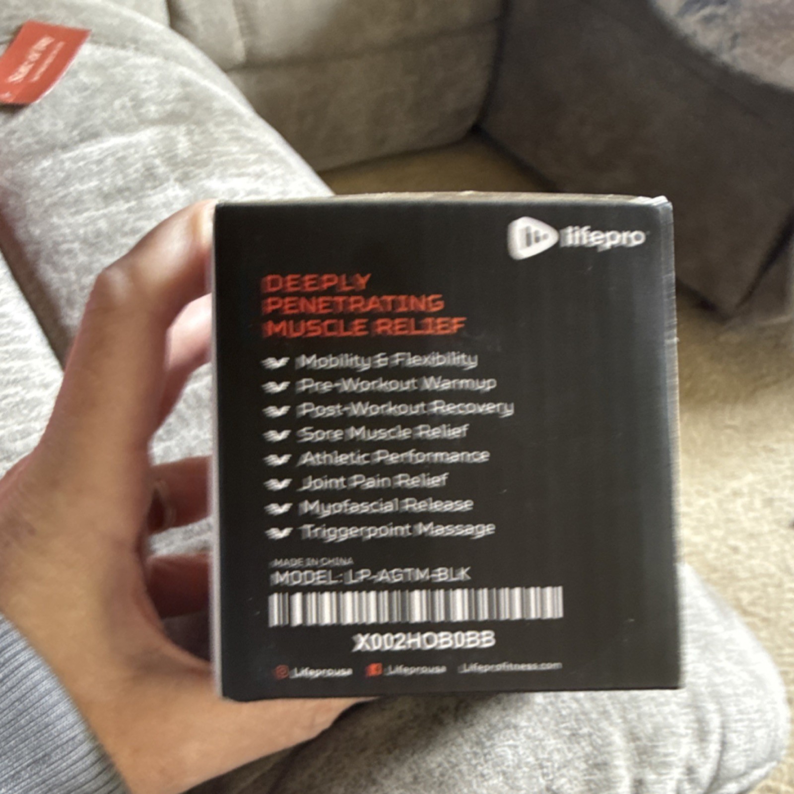 Lifepro Agility Mini Massage Ball Trigger Point Pain Relief Back/Legs Black