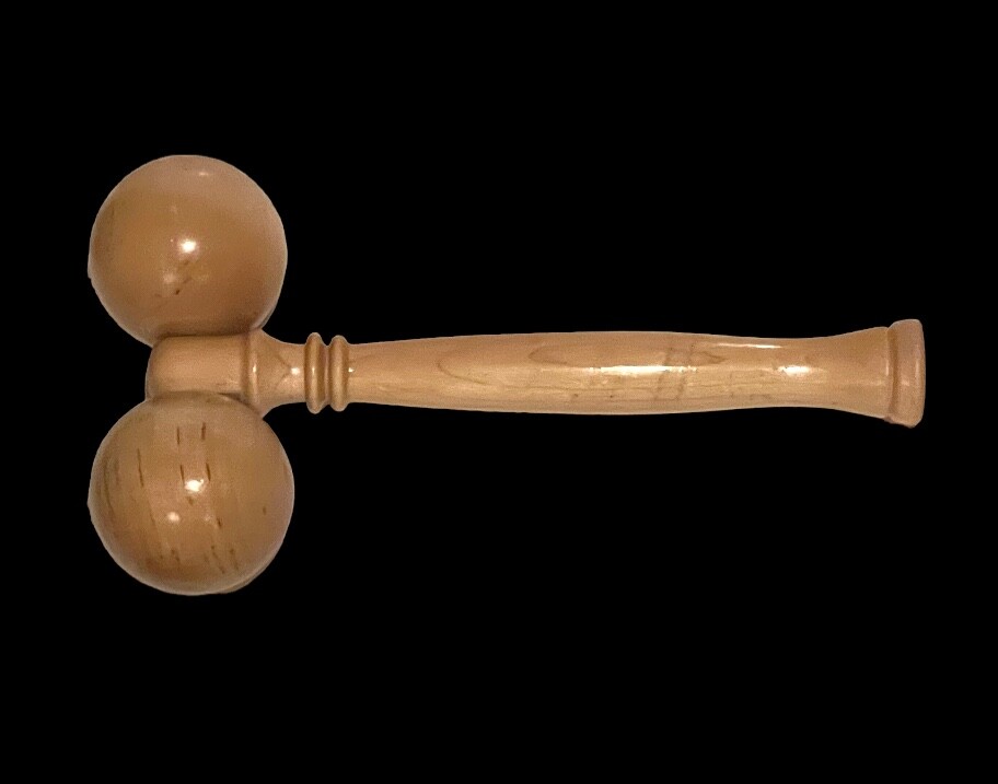 Body Massager 9×5 in Twin Ball Solid Wood Roller with Handle