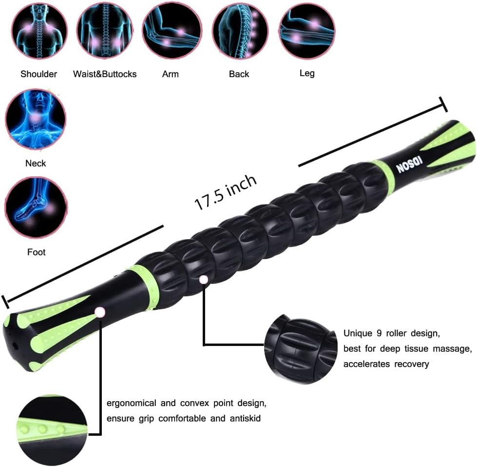Idson Muscle Roller Stick for Athletes- Body Massage Sticks Tools Massager for R