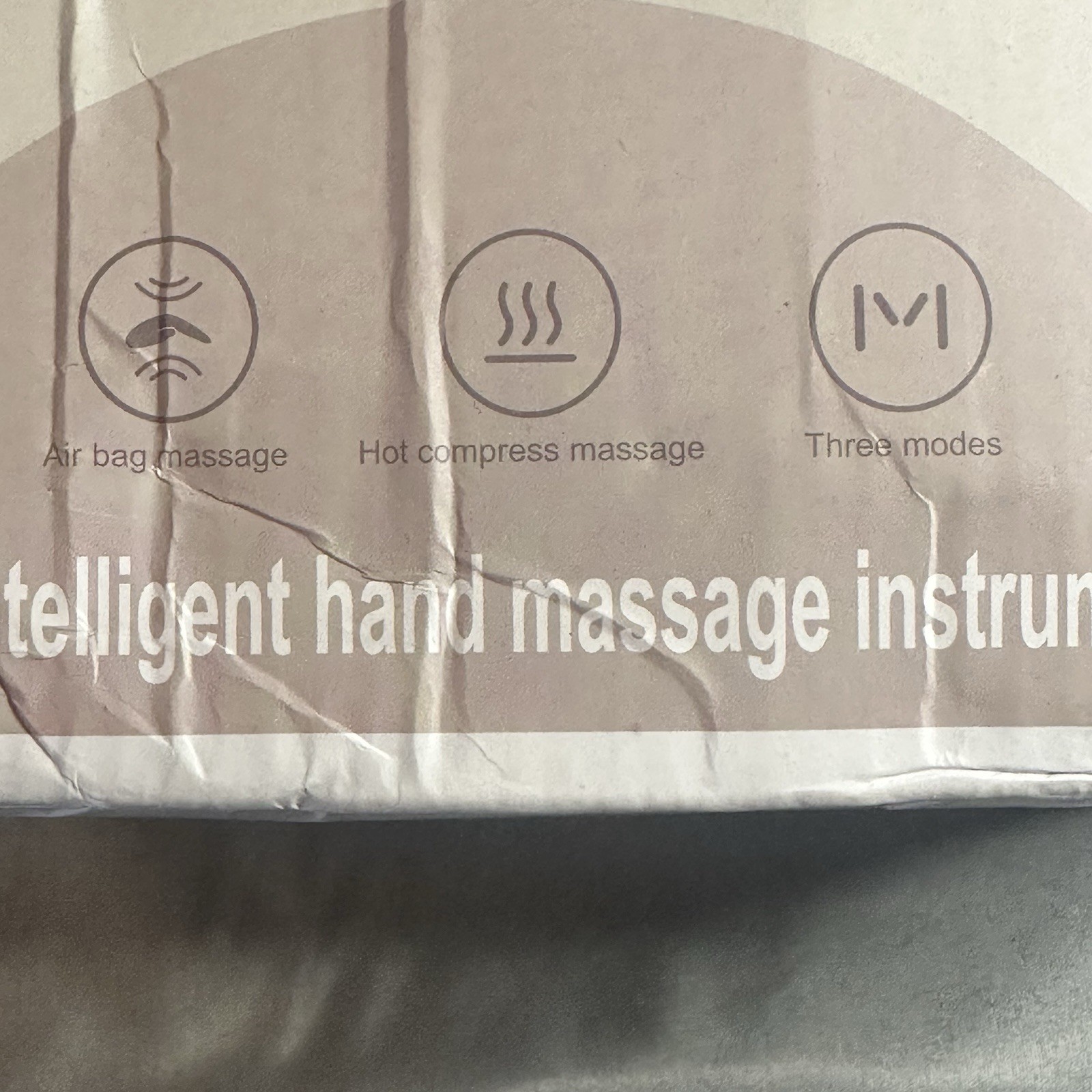 Hand Massager Air Compression + Heated Hot Compress 3 Modes Gray Battery 5V