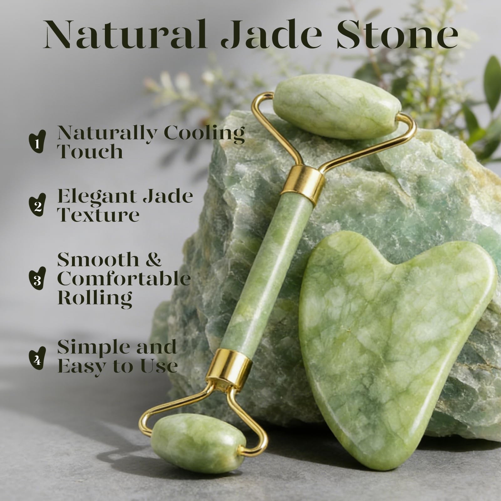 BAIMEI IcyMe Gua Sha & Jade Roller Set, Cooling Face Roller & Gua Sha Tool fo…