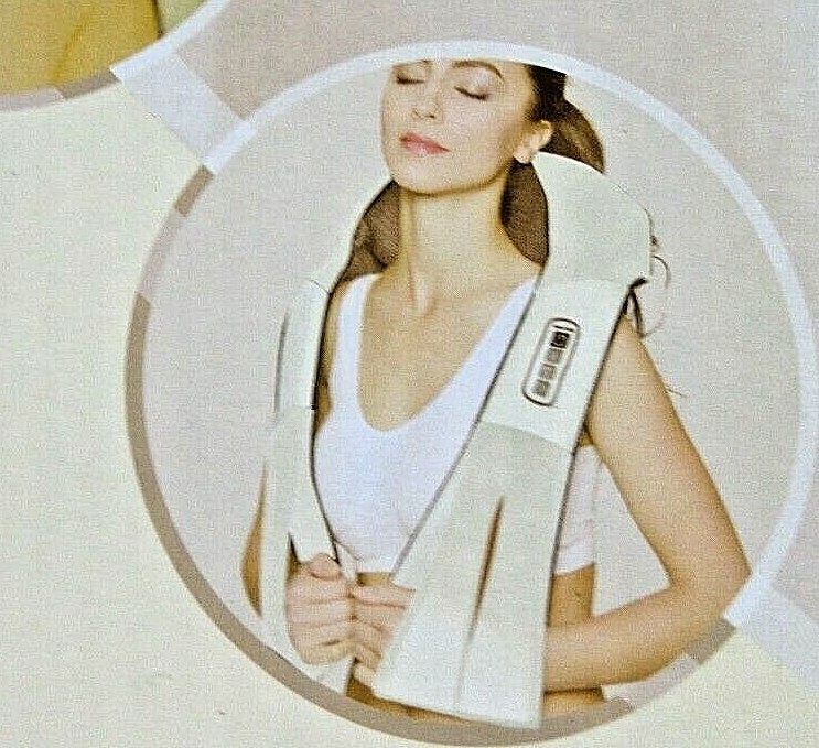 NEKTECK SHIATSU Kneading Massager w Heat Function 8 MASSAGE ROLLERS LMS-801 NEW