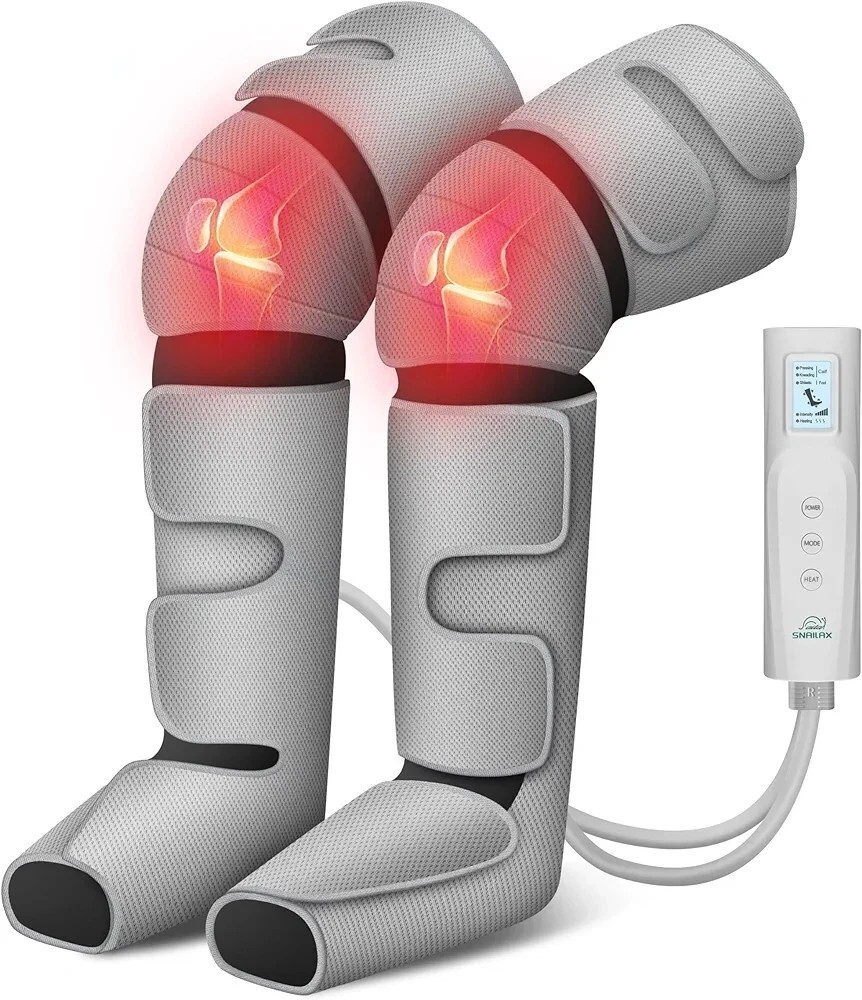Snailax Air Compression Leg Massager with Heat Thighs Knee Foot Circulation Pain