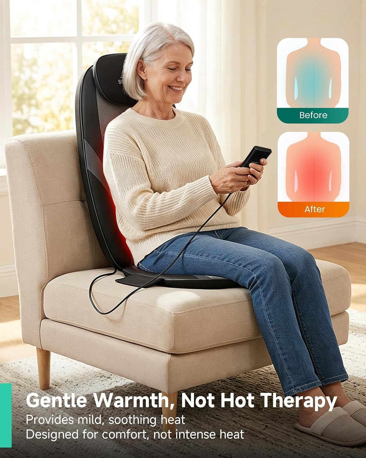 Shiatsu Massage Pad with Roller Heat