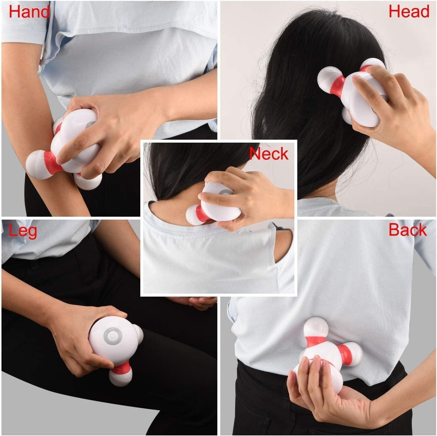 Portable Mini Vibrating Massager with LED Light for Pain Relief and Relaxation