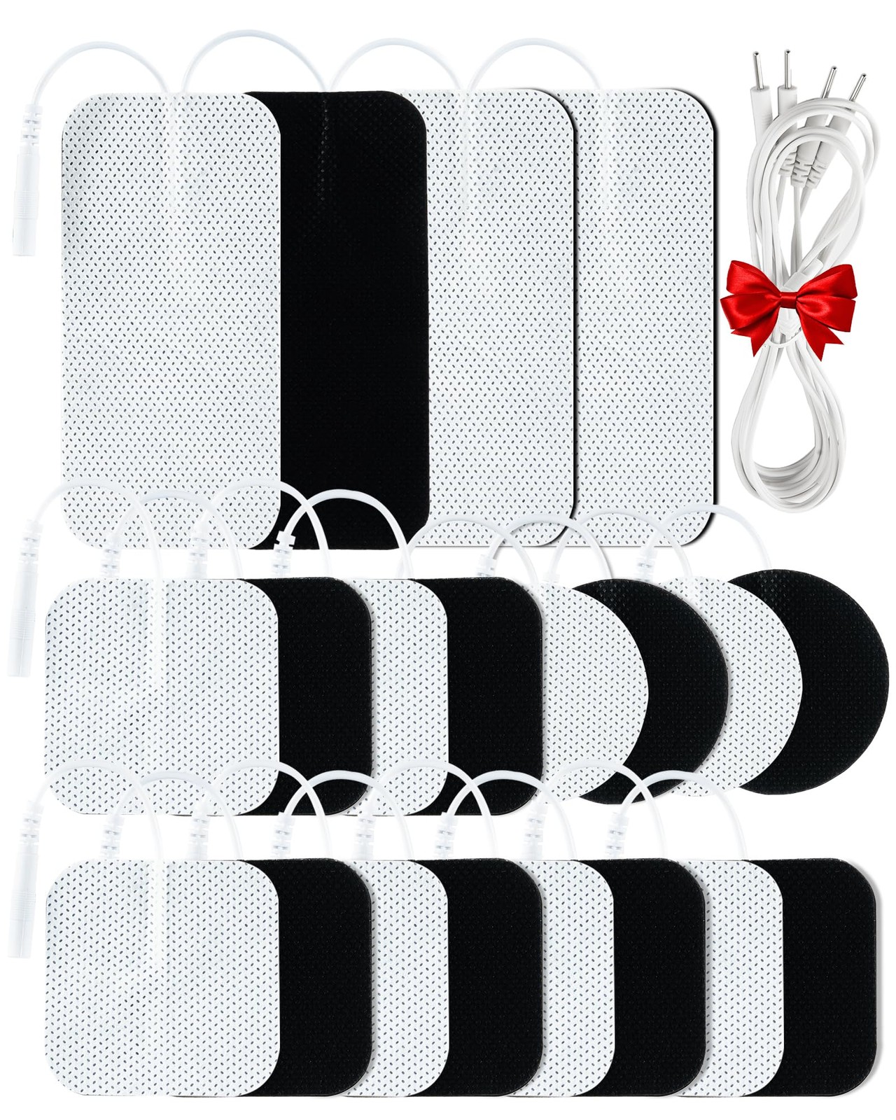 20 Packs TENS Unit Pads with 1/4 Wire Combination Set, 2mm Connector Multiple…