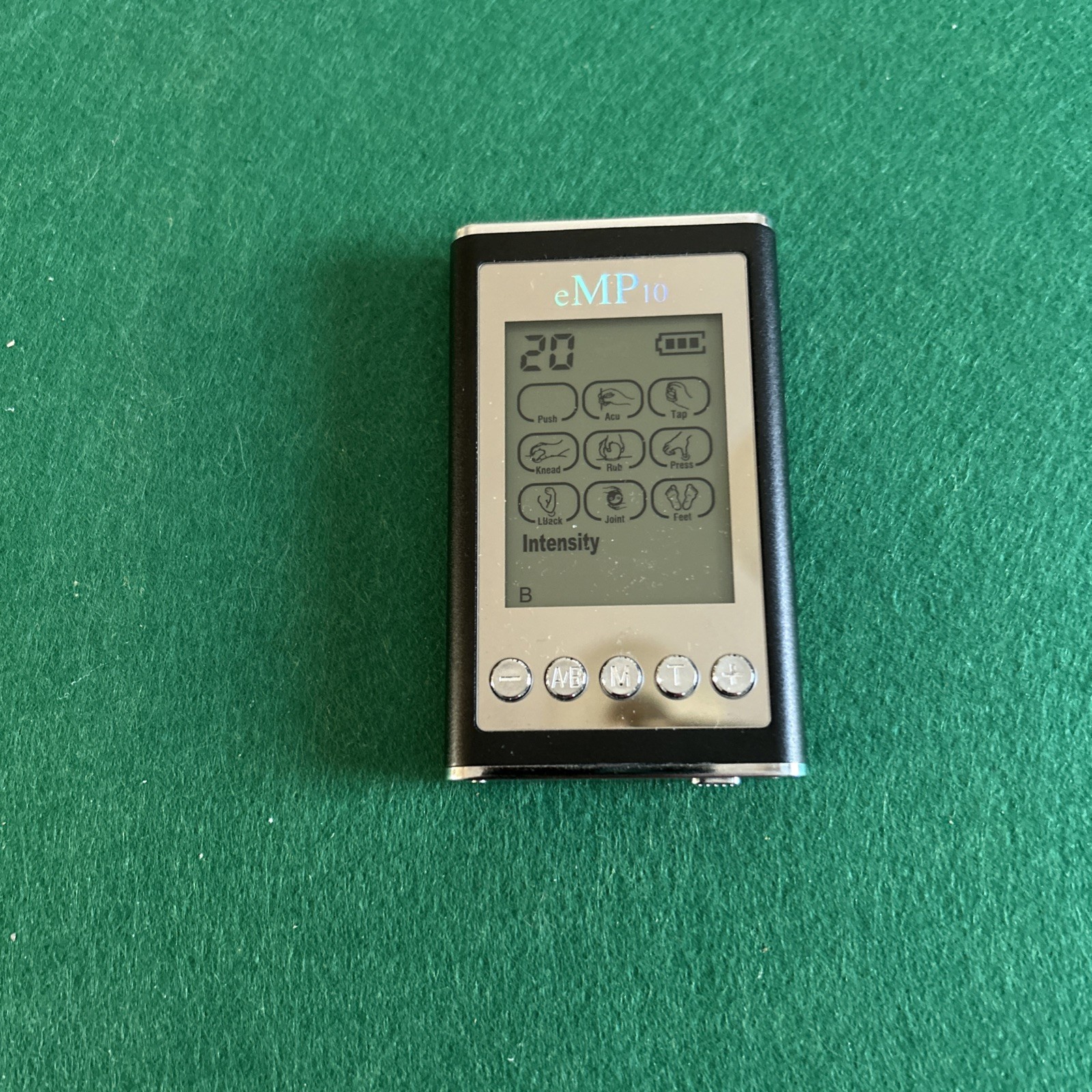 eMP10 Tens EMS Portable Wired Massager Pads & Charger Tested and Working