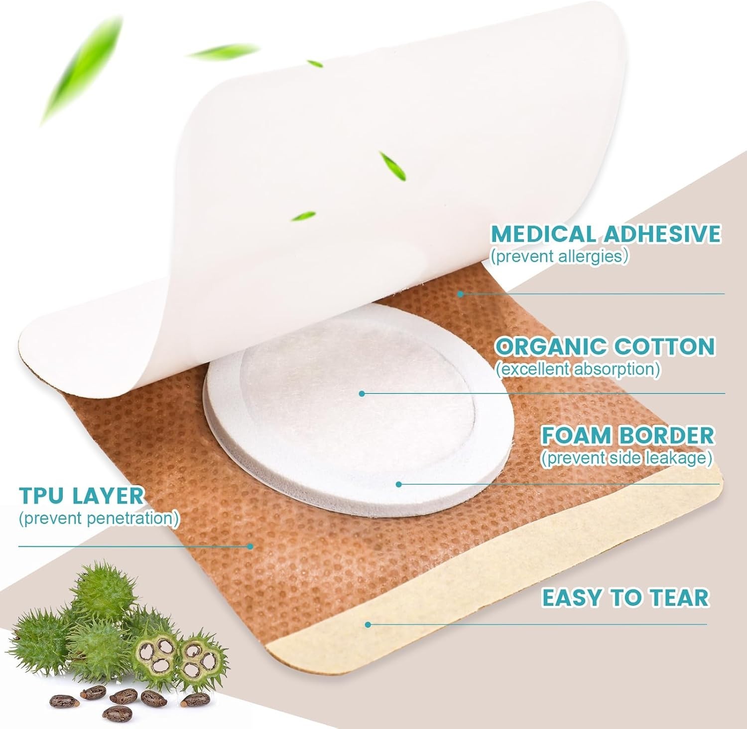 72Pcs Castor Oil Pack Wrap Organic Cotton Castor Oil Patches for Belly Button…