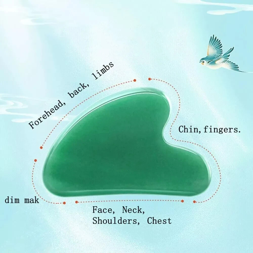 Gua Sha Jade Stone Massage Tools Holistic Skin Energy Care Healing Reiki Gift