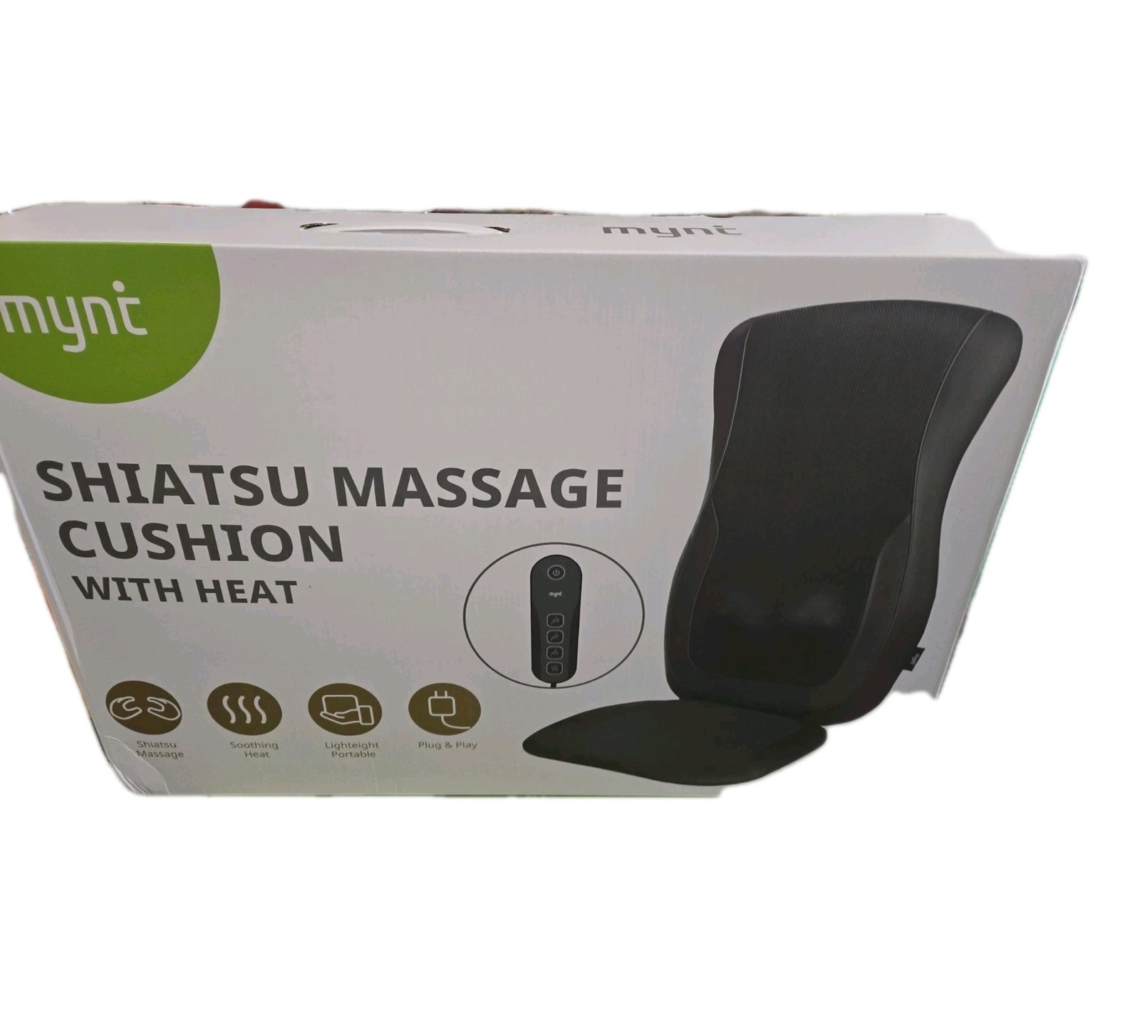 Mynt 3D Shiatsu Back Massage Cushion With Heat Remote Control Black