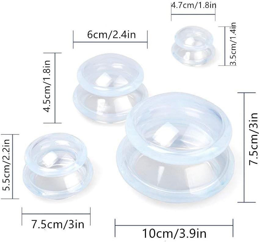 Beauty Silicone Cupping Therapy Set, Professional Chinese Body Massage Tool,6 pc
