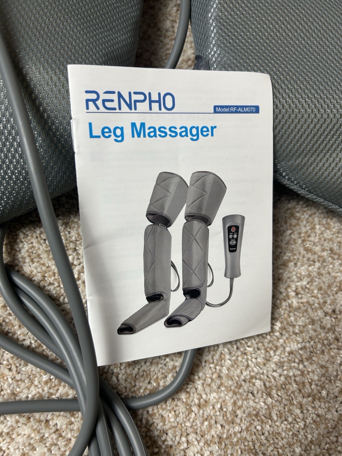 RENPHO Air Compression Leg & Foot Massager w/ Remote, Gray RF-ALM070