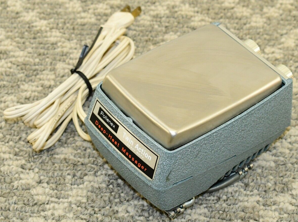 Vintage POLLENEX 2-Speed Electric DEEP HEAT Vibrating Hand Massager Model HM-80
