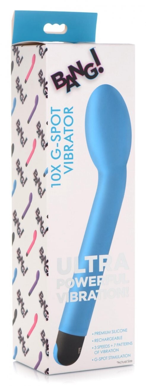 10X Silicone Vibrating Personal Massager USB Rechargeable Blue Bang! Travel Frie