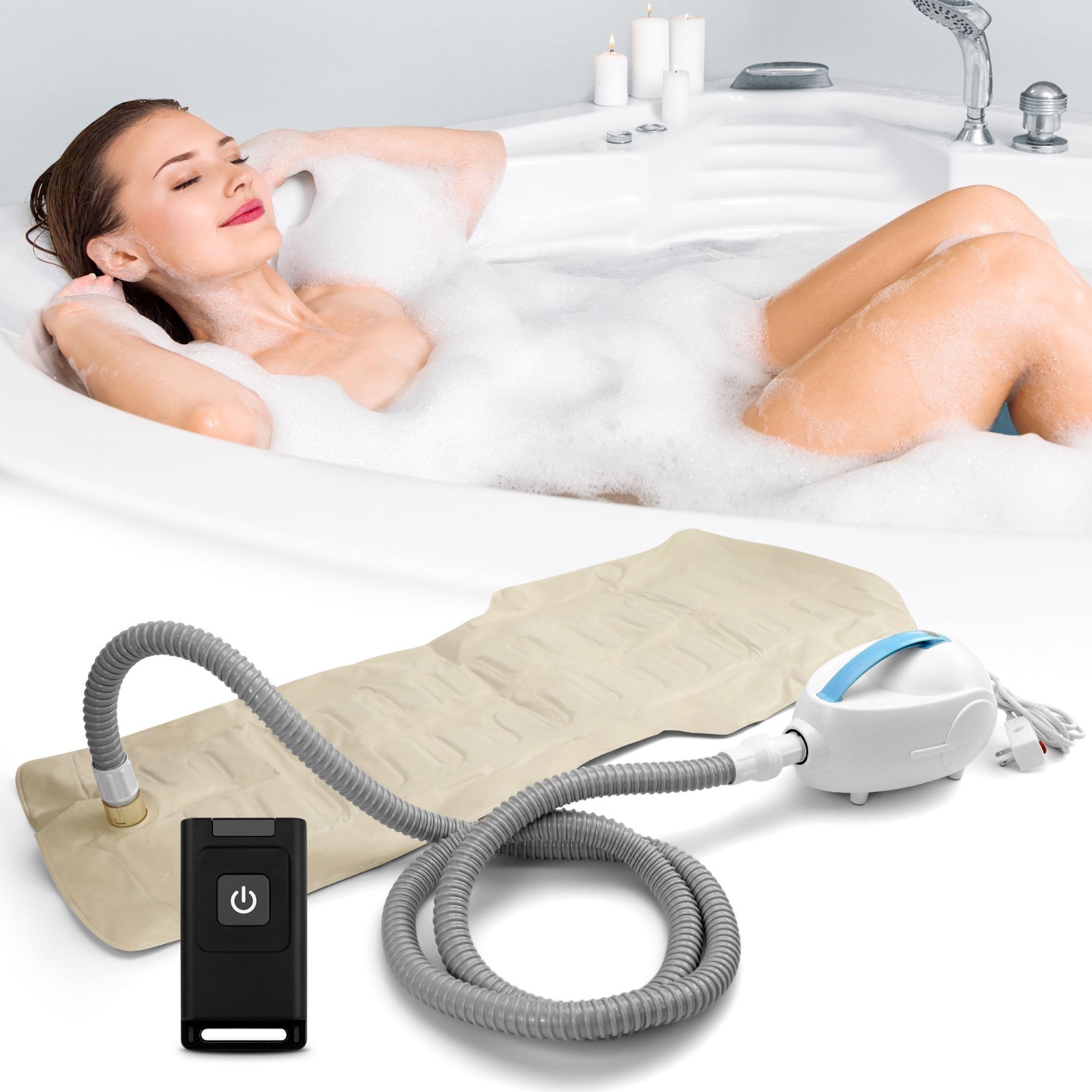 Portable Spa Bubble Bath Massager,Full Body Waterproof Spa Mat for Bathtub