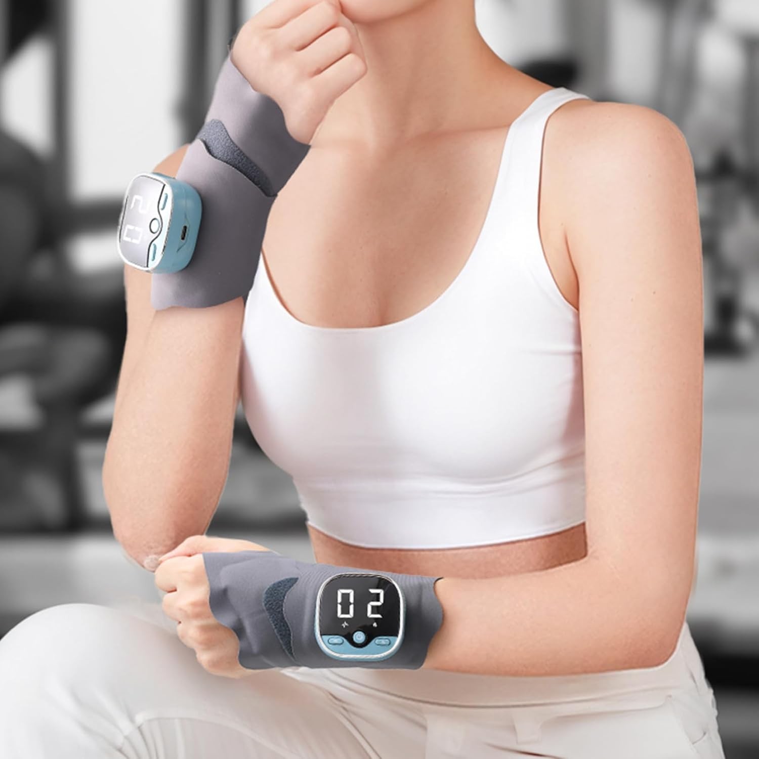 Hand Massager, Wearable Wrist Massager 5 Massage Modes, 9 Intensitys Levels
