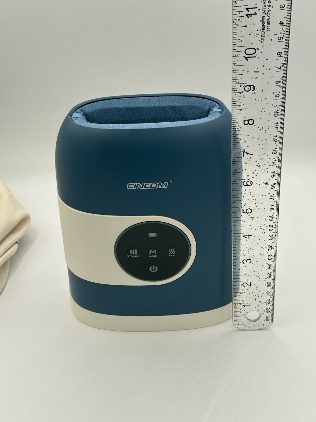 CINCOM CM-088H Hand Massager with Heat & Compression Cordless Touchscreen Blue