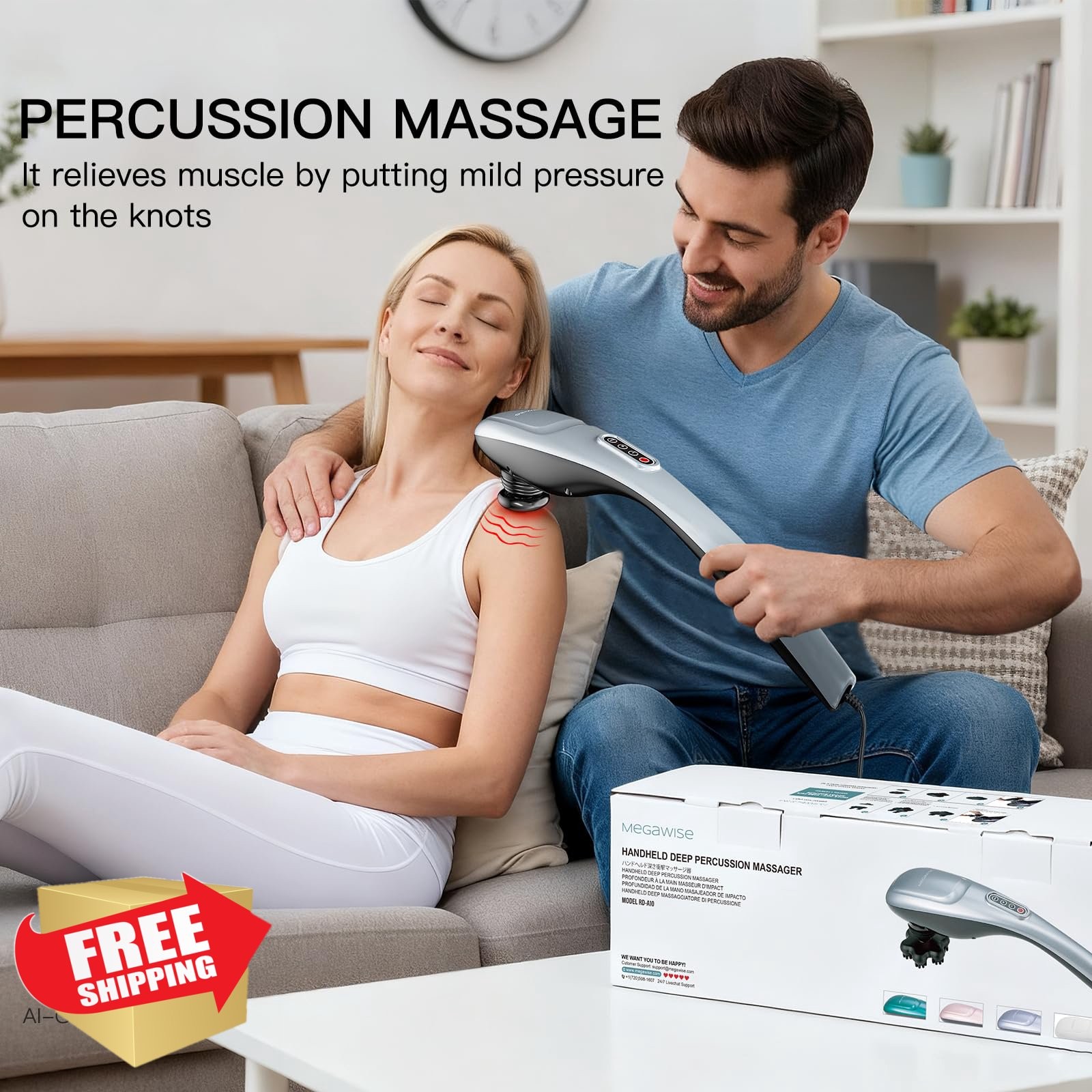 MEGAWISE Neck Back Massager Silver
