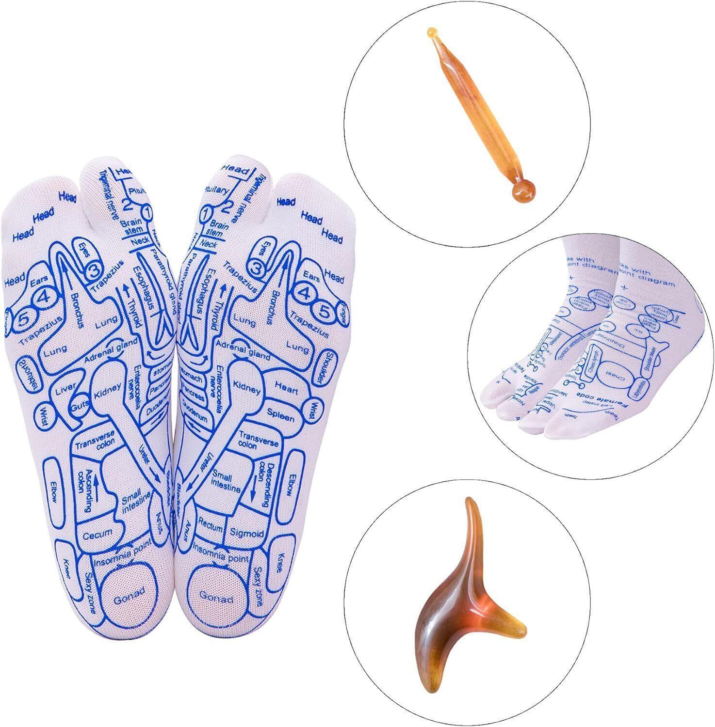 Reflexology Socks with Trigger Point Massage Tool, Foot Pain Relief Remedy for F