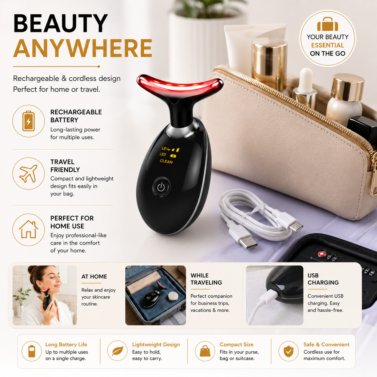 7-in-1 Facial Massager for Face & Neck Skin Care Home Device