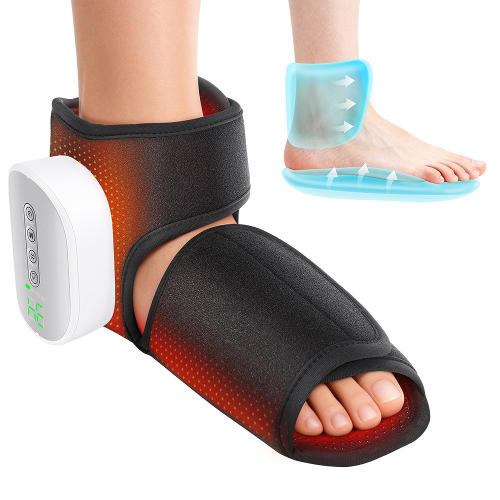 Foot & Ankle Massager Air Compression with 4 Heat Levels, 3 Airbag Massage Modes