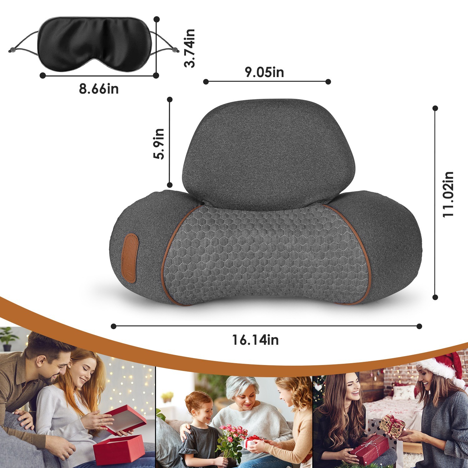 Back Massager w/ Heat, Neck Back Massager for Deep Tissue