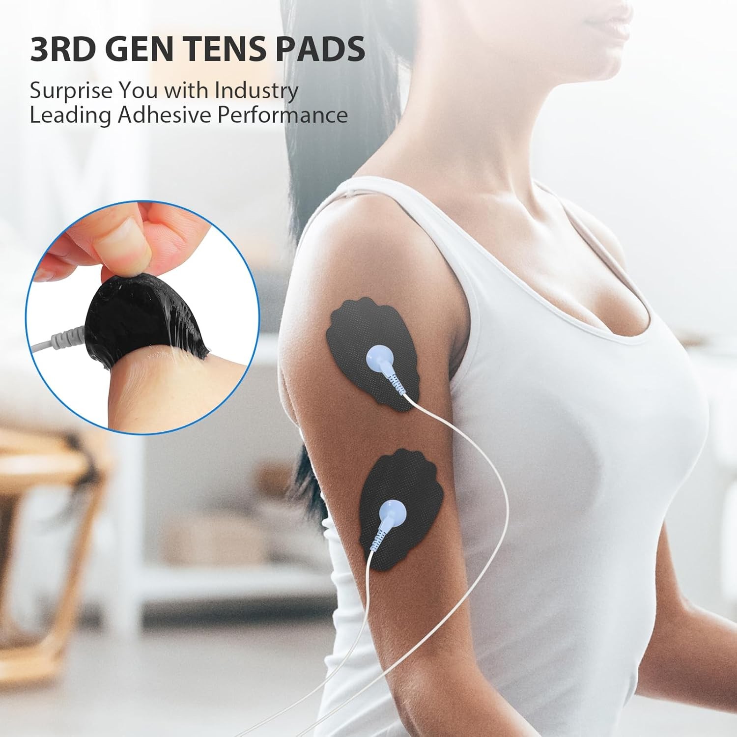 TENS Unit Electrode Pads 20 Pack 3.5mm Snap EMS Replacement Pads for Elec