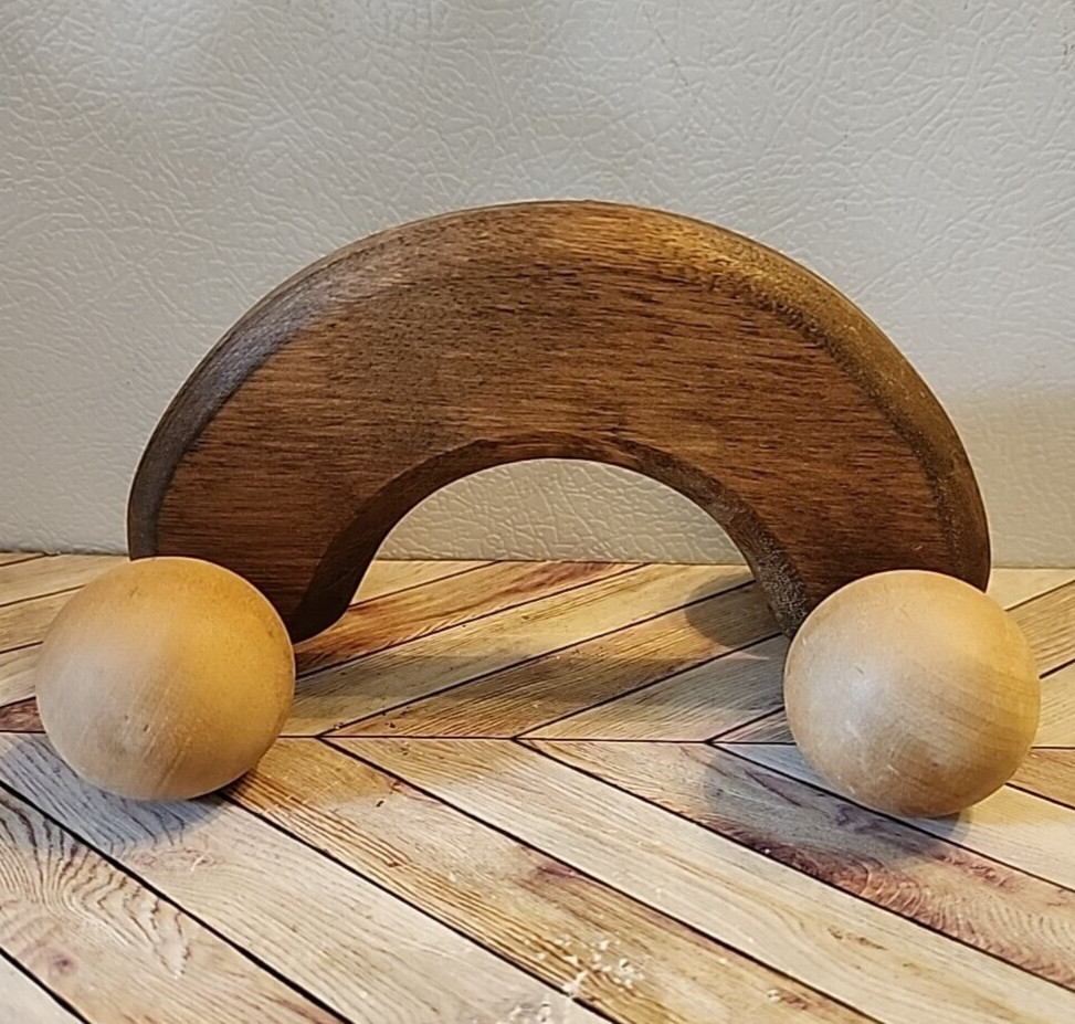 Wheel Roller Massager Wooden Acupressure Back Handheld Vintage
