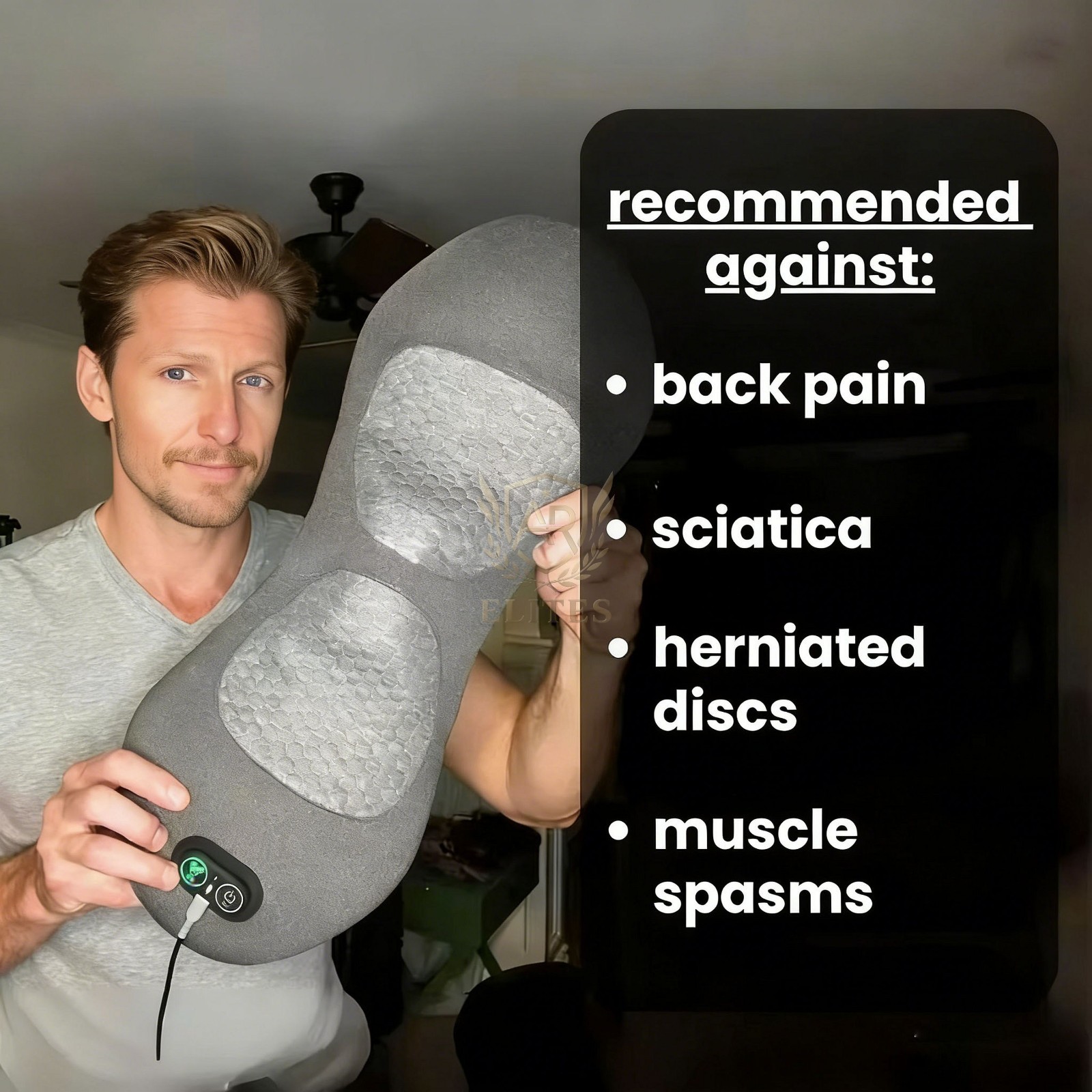 3 in 1 Lumbar Support Pillow Electric Back Massager Spine Waist Cushion