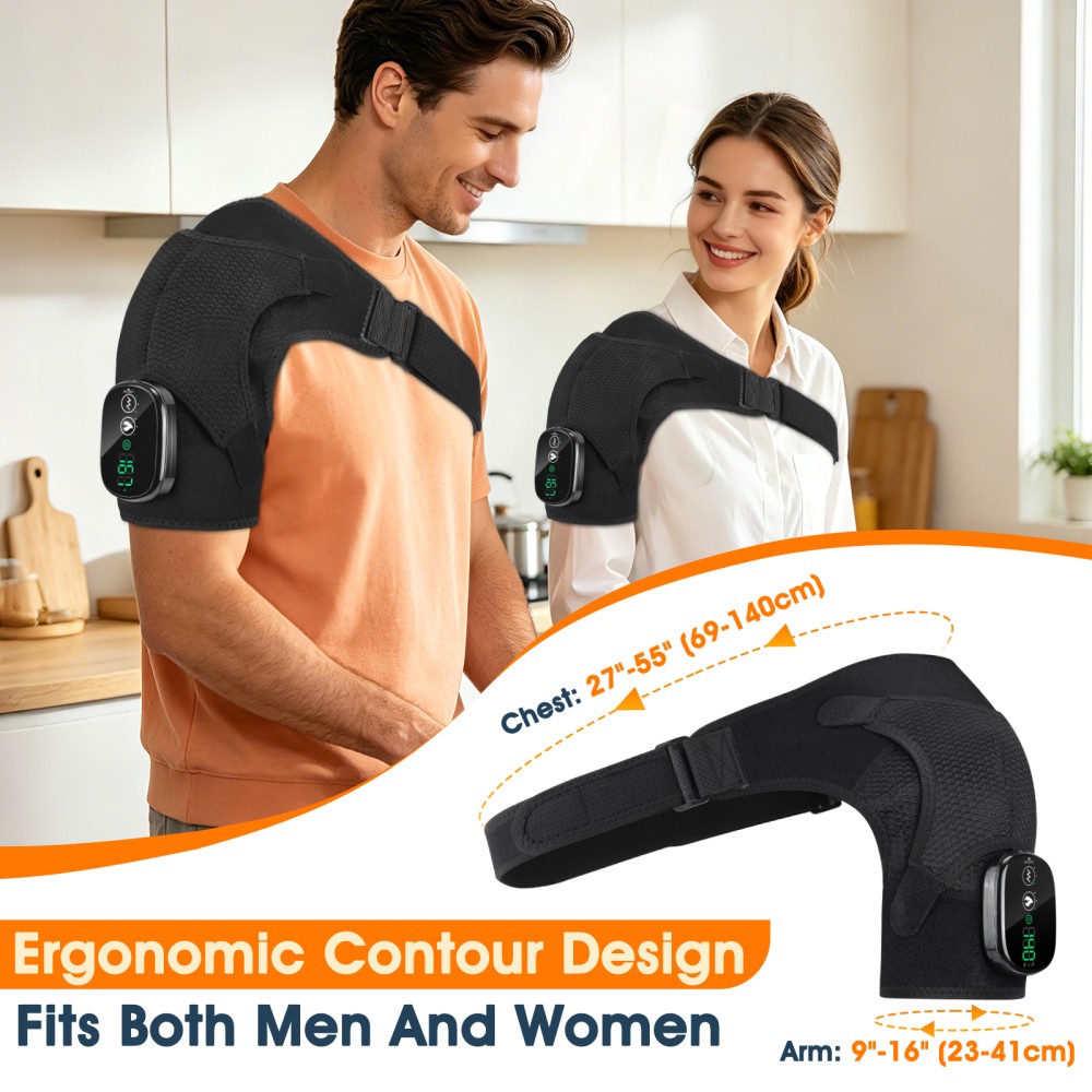 Shoulder Massager Heating Vibration Rotator Cuff Shoulder Brace for Pain Relief