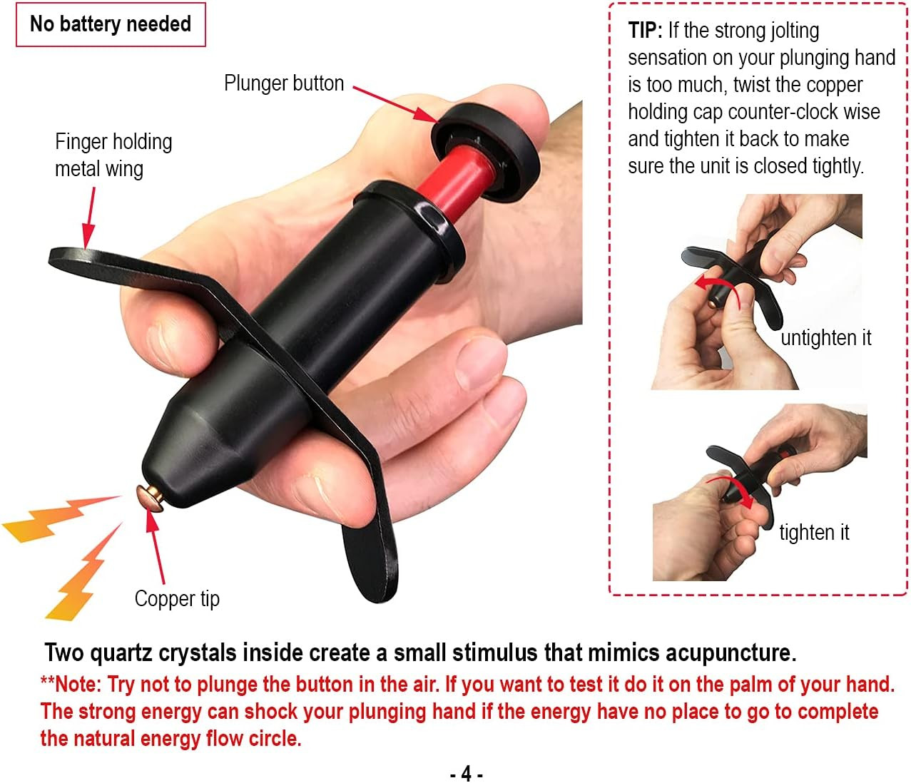 Trigger Point Stimulator Tool – Electric Current Sensation with No Needles No Ba
