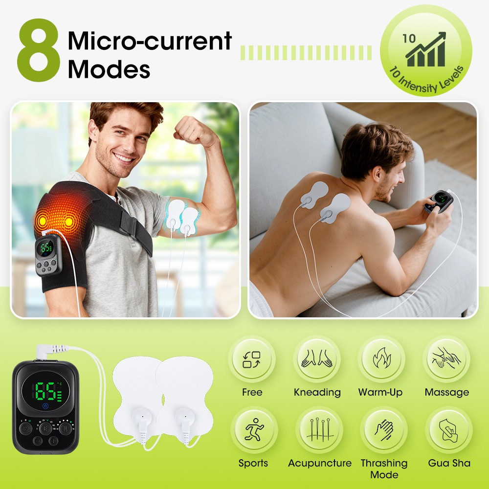 Electric Heating Back Shoulder Brace 6 Gears Heating 3 Vibration Adjustable Belt