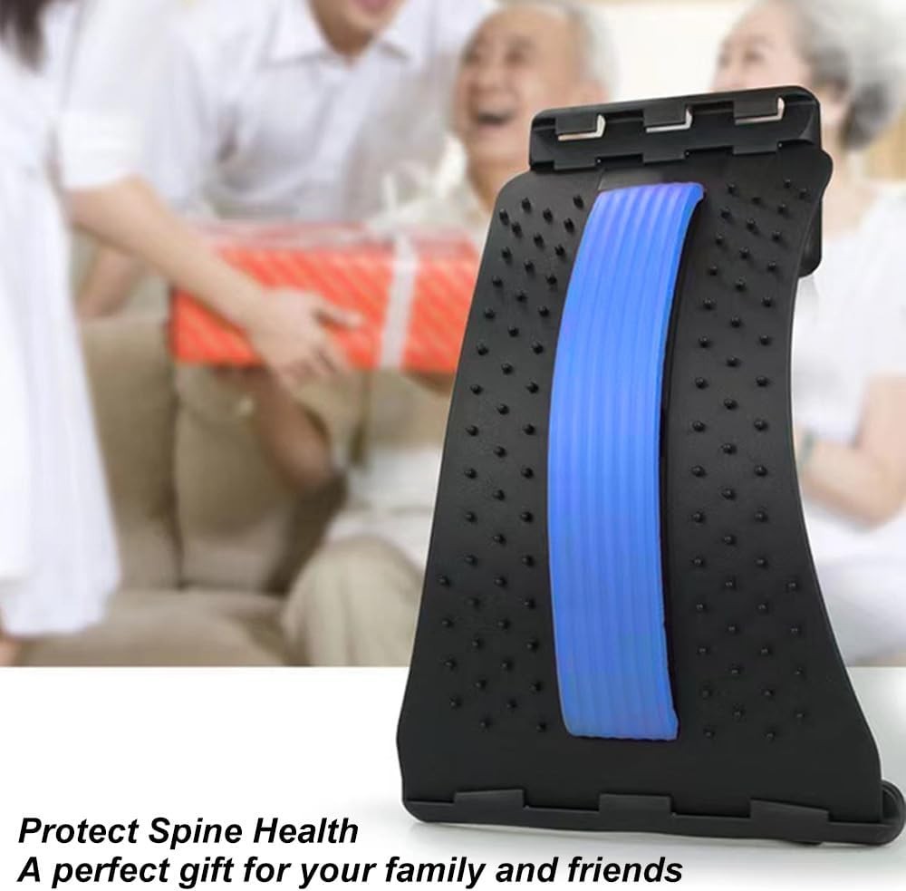 4 Level Adjustable Back Stretcher for Lower Back Pain Relief Blue